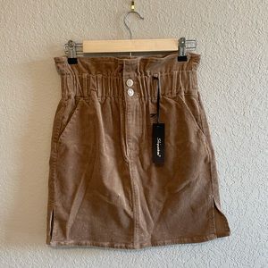 Shinestar Tan Corduroy Skirt